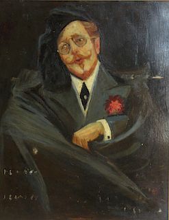 UNSIGNED. Oil on Board Portrait of a Gentlemen.