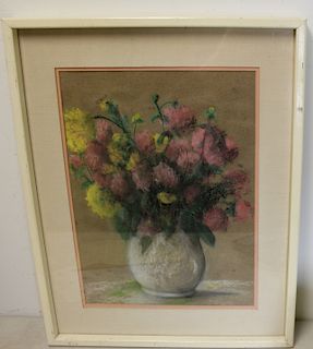 UNSIGNED. Pastel floral Still Life .