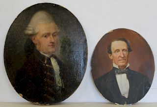 UNSIGNED Lot Of 2 Portrait Paintings.