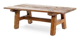A Provincial Hardwood Low Table Height 22 x width 67 x depth 39 inches.