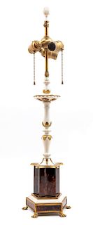 A Gilt Bronze and Marble Table Lamp Height 19 1/2 inches.