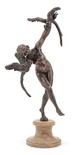 A Grand Tour Bronze Figure Height overall 16 inches.
