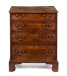 A George III Walnut Chest of Drawers Height 33 1/2 x width 26 x depth 17 inches.