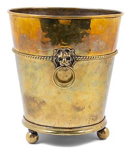 An English Brass Jardiniere Height 14 inches.