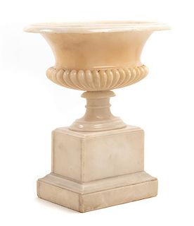 An Italian Alabaster Urn Height 15 inches.