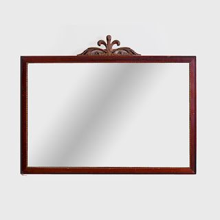 Continental Mahogany and Parcel-Gilt Overmantle Mirror