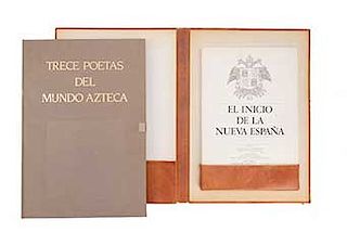 León - Portilla, Miguel / Moreno de los Arcos, Roberto. Trece Poetas del Mundo Azteca / El Inicio de la Nueva España. ...