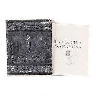 Barabino, Saiga. "La Vecchia Sardegna" Italia. Ediciones Omaggio.1934. Carpeta con reproducciones de fotografías de la Antigua Cerdeña.
