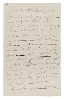 LIND, JENNY. Autographed letter signed twice, four pages, Hanover, February 14, 1850.