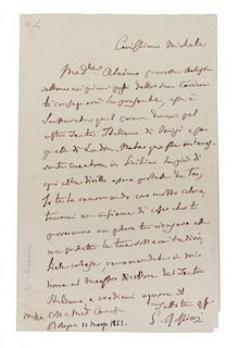 ROSSINI, GIOACCHINO. ALS, 1p., Bologna, March 11, 1851. To Michele Carafa.