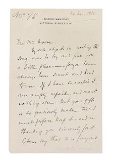 SULLIVAN, ARTHUR. Autographed letter signed, 2pp., with antoher 1 1/2p., December 30, 1835 and May 19, 1837.