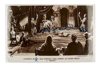 * (THEATRE) 10 signed items, including Lawrence Olivier, Boris Karloff, Edmund Kean and others.