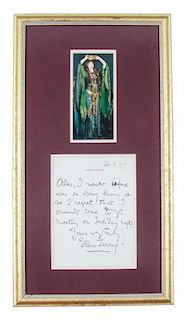 * (THEATRE) A group of three clipped signatures, signed documents and letters by Katharine Hepburn, Sybil Thorndie, and Ellen Te