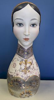 MIDCENTURY. Italian Porcelain Bust of a Girl
