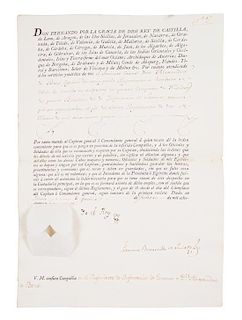 * FERDINAND VII. Four documents signed ("Yo el Rey"), 1815-1817. Conferring military orders.