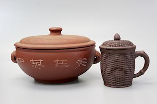 Two pottery items.