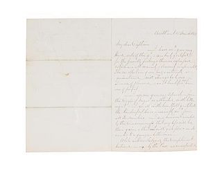 LEE, ROBERT E. Autographed letter signed ("RE Lee") three pages, To George Cullum, West Point, March 13, 1855.