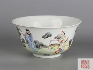 Chinese famille rose porcelain bowl, Daoguang mark. 