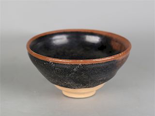 Chinese black glaze porcelain bowl. 