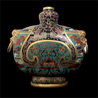 Chinese cloisonne vase, Qianong mark. 