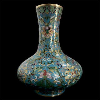 Chinese cloisonne vase, Qianlong mark. 