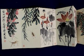 Chinese water color painting album, attributed to Qi