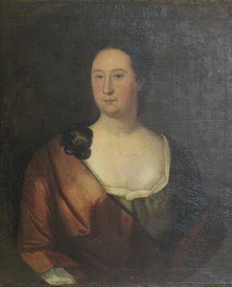UNSIGNED Oil On Canvas Portrait Of A Lady.