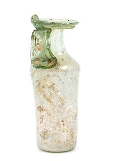 * A Roman Glass Unguentarium Height 5 1/2 inches.