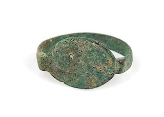 * A Roman Bronze Ring Diameter 1 inch.