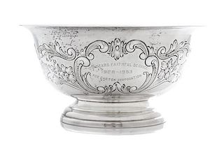An American Silver Center Bowl, Poole Silver Co., Taunton, MA, Old English pattern.