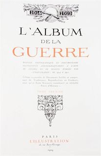 L'ALBUM DE LA GUERRE. Paris, 1927-1929. 2 vols. Folio, original gilt-stamped red leather, gilt-lettered spines.