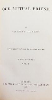 DICKENS, CHARLES. Our Mutual Friend. London, 1865. 2 vols. First edition in book form.