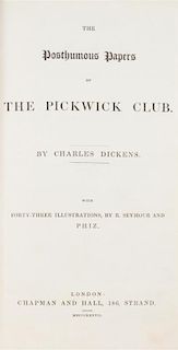 DICKENS, CHARLES. The Posthumous Papers of the Pickwick Club. London, 1837. First edition in book form.