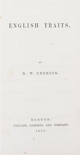 (DICKENS, CHARLES) EMERSON, RALPH WALDO. English Traits. Boston, 1856. First edition. Charles Dickens' copy.
