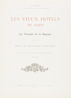 (ARCHITECTURE) CONTET, FREDERIC. Les Vieux hotels de Paris. Paris, 1911. 7 vols., series 1-7 of 21.
