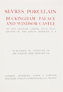 (DESIGN) LAKING, GUY FRANCIS. Sevres Porcelain of Buckingham Palace and Windsor Castle. London, 1907.