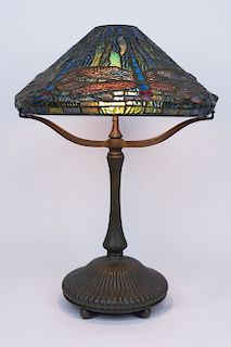 Tiffany Studios  - Bronze Dragonfly Table Lamp (16 inch)