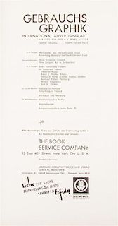 * (ADVERTISING) Gebrauchsgraphik. Berlin, 1926-1938. 18 issues.