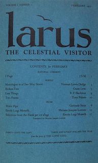 * LARUS. The Celestial Visitor. Lynn, MA, 1927-1928. 7 nos. (in 5 issues) bound in one vol.