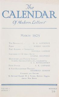 * CALENDAR OF MODERN LETTERS. London, 1925-1926. 14 issues.