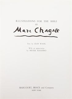 CHAGALL, MARC. Illustrations for the Bible. New York, 1956. Verve no. 33/34. With 28 original lithos.