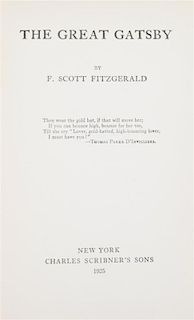 FITZGERALD, F. SCOTT. The Great Gatsby. New York, 1925. First edition, first state.