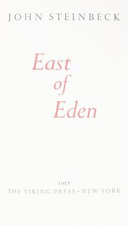 STEINBECK, JOHN. East of Eden. New York, 1952. First edition, limited, signed.