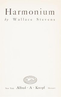 STEVENS, WALLACE. Harmonium. New York, 1923. First edition.