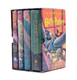 ROWLING, J.K. Four first American editions, first printings, from the Harry Potter series.