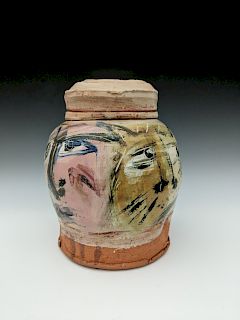 Ron Meyers - Covered jar with face