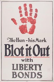(WWI POSTERS, LIBERTY BONDS). A group of four WWI propaganda posters. 1917 - 1918.