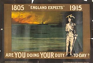 (WWI POSTERS) A group of six WWI propaganda posters. 1915 - 1918.