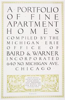 * BAIRD & WARNER. A Portfolio of Fine Apartment Homes. Evanston, 1928.