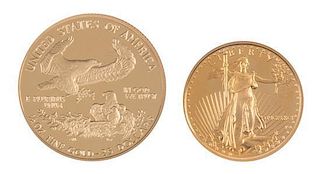 * Two 1991-P Gold Eagle Coins.